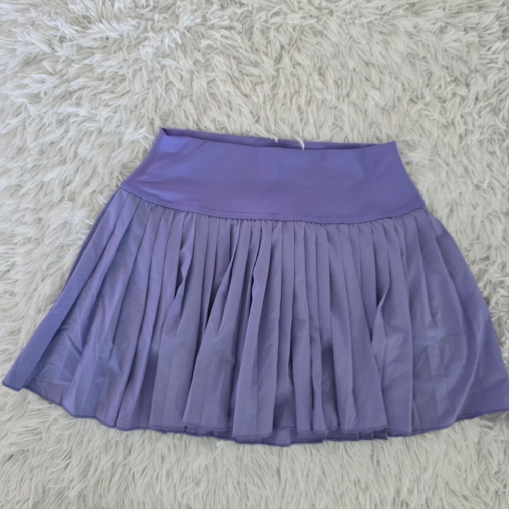 CRZ YOGA Purple Pleated Tennis Skirt Women L 12 Athletic Skort with‎ Pockets